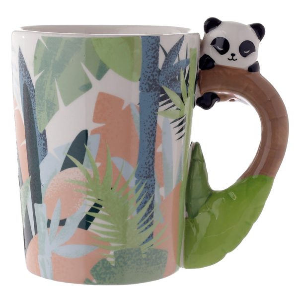 Shaped Handle Ceramic Mug  Pandarama Panda | Bed Sava