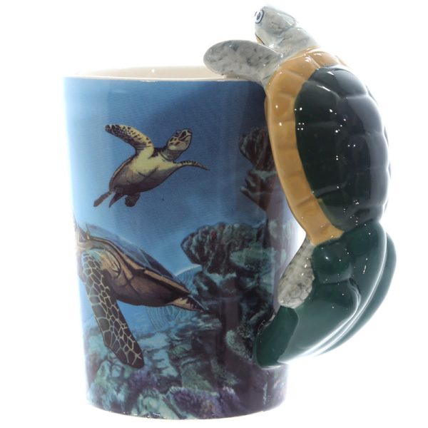 Shaped Handle Ceramic Mug  Turtle | Bed Sava