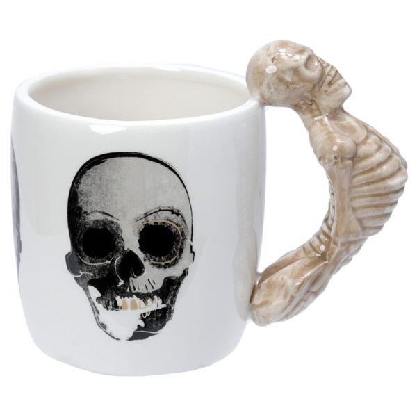 Shaped Handle Ceramic Mug  Skeleton | Bed Sava