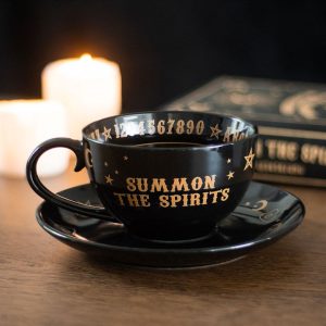 Black Talking Board Teacup and Saucer | Bed Sava