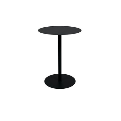 Midnight Black Metal Outdoor Bistro Table - Snow