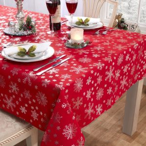 Snowflake  Foil Print Christmas Napkins Pack of 4 | Bed Sava