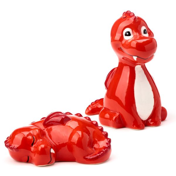 Ceramic Salt  Pepper Set  Red Dragon | Bed Sava