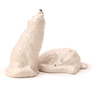 Ceramic Salt  Pepper Set  White Wolf | Bed Sava
