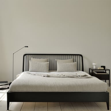 Ethnicraft Oak Spindle Black Bed uk super king 6ft 180 x 200 add slatted baseyes please | Bed Sava