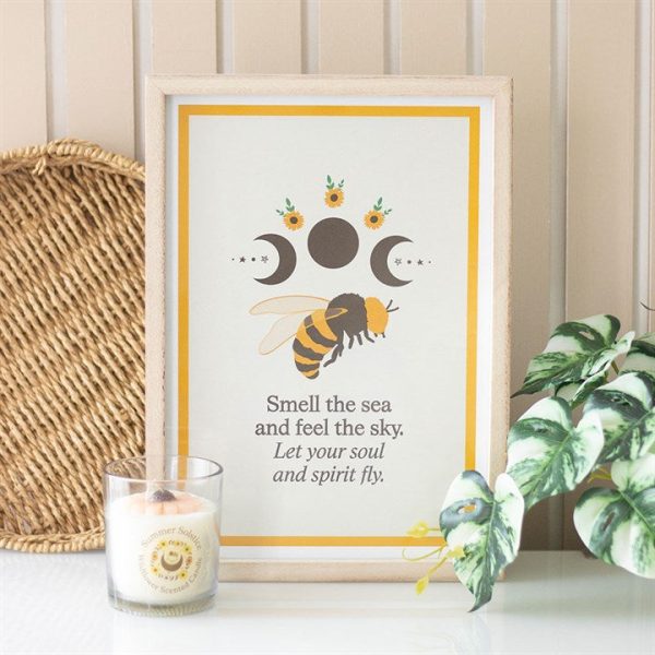 Summer Solstice Bee Framed Wall Art Print | Bed Sava