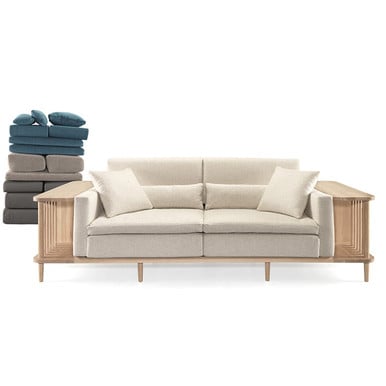 Wewood Scaffold Sofa oak classic fabric