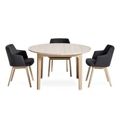Skovby Round Extending Dining Table 112 solid oak-natural oil table including extension