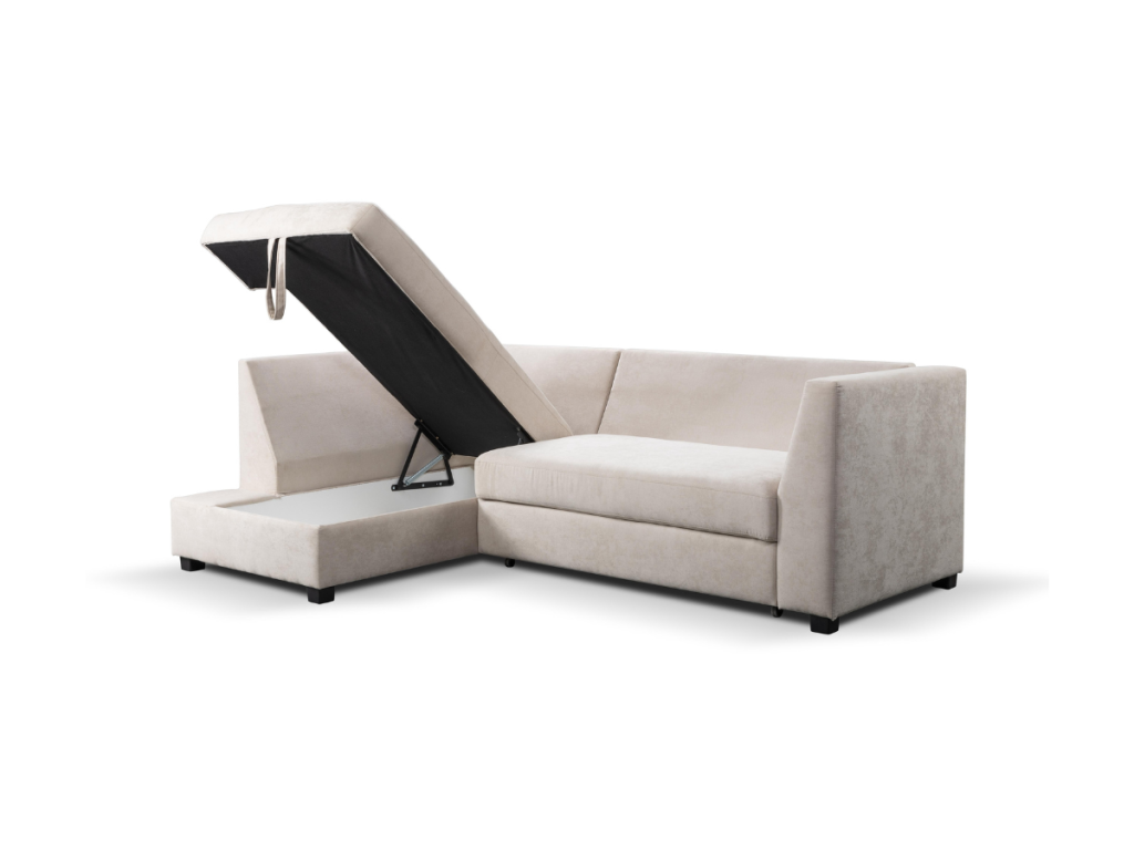Sophia Corner Sofa Bed with Storage Left Facing
