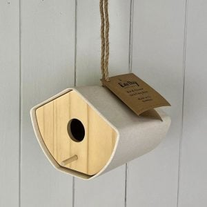 Earthy Natural Bamboo Japandi Birdhouse 16cm | Bed Sava