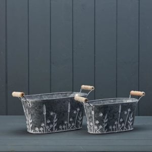 Meadow Design Oval Planters Set of 2 | Bed Sava