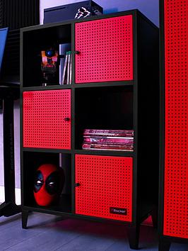 X Rocker Mesh-Tek Tall Display Cabinet With 6 Cube Storage