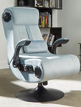 X Rocker Play Deluxe Silver 4.1 Multi-Stereo Audio Media Chair With Vibration