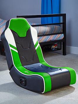 X Rocker Shadow 2.0 Green Stereo Audio Gaming Floor Rocker