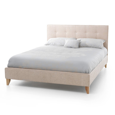 Serene Chelsea Fabric Bed king 5ft 150x200 cm cream chenille ebony