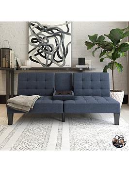 Dorel Home Adalynn Convertible Linen Futon - Blue