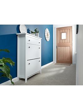 Gfw Deluxe 2 Tier Shoe Cabinet - White