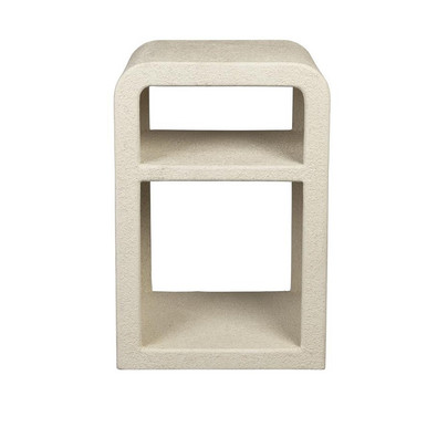 Cream White Recycled Marble Bedside Table - Veda