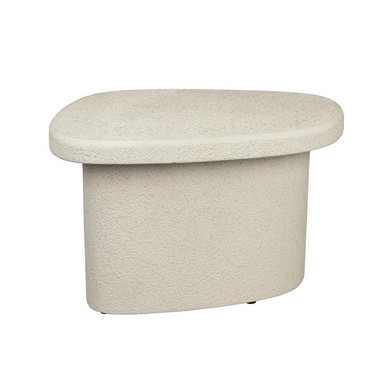 Cream White Recycled Marble Low Side Table - Veda