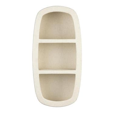 Cream White Recycled Marble 2 Shelves Wall Unit - Veda