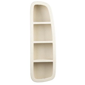 Cream White Recycled Marble 3 Shelves Wall Unit  Veda | Bed Sava