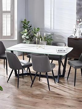 Julian Bowen Olympus 160 Cm Glass Top Dining Table (Excludes Dining Chairs)