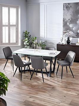 Julian Bowen Olympus Dining Table & 6 Burgess Chairs
