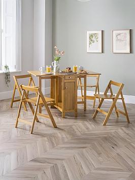 Julian Bowen Savoy 150 Cm Folding Dining Table + 4 Chairs Set