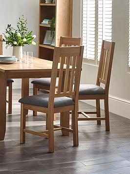 Julian Bowen Mallory Set Of 2 Solid Oak/Oak Veneer Dining Chairs