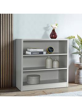 Very Home Metro Small Wide Bookcase - Grey - Fsc&Reg; Certified