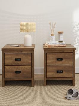 Gfw Set Of 2 Boston Bedside Chests - Oak