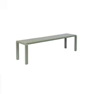 Sorrel Green Aluminium Outdoor Bench - Vondel large