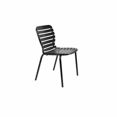 Jet Black Aluminium Pair of 2 Outdoor Chairs - Vondel