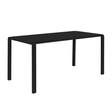 Jet Black Aluminium Outdoor Dining Table - Vondel large