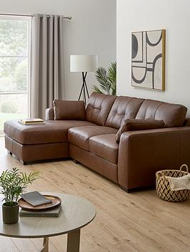 Very Home Arden Italian Leather Left Hand Corner Chaise