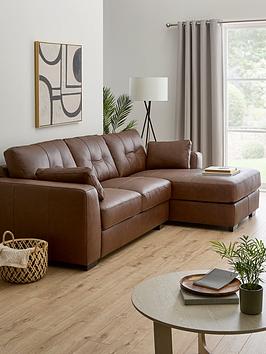 Very Home Arden Italian Leather Right Hand Corner Chaise