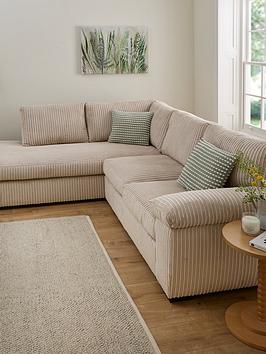 Very Home Amalfi Standard Back Left Hand Fabric Corner Chaise Sofa - Cream - Fsc&Reg; Certified