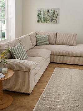 Very Home Amalfi Standard Back Right Hand Fabric Corner Chaise Sofa - Cream - Fsc&Reg; Certified