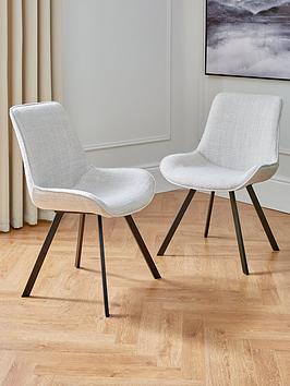 Very Home Arabella Pair Of 2 Fabric Chairs - Grey Black - Fsc&Reg; Certified