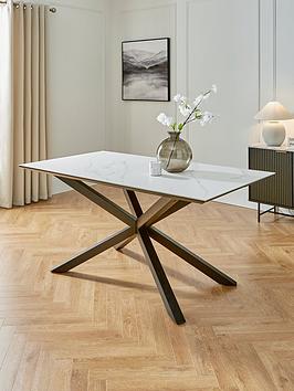 Very Home Arabella 160 Cm Ceramic Dining Table - White/Black - Fsc&Reg; Certified