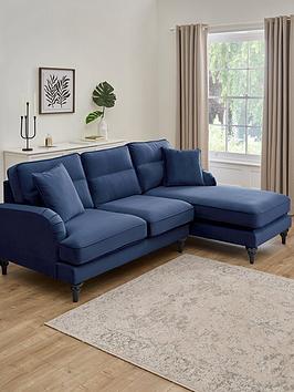 Very Home Victoria Right Hand Fabric 3 Seater Chaise Sofa - Navy - Fsc&Reg; Certified