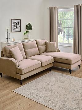 Very Home Victoria Right Hand Fabric 3 Seater Chaise Sofa - Mink - Fsc&Reg; Certified