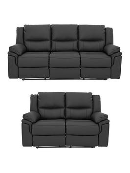 Very Home Albion Luxury Faux Leather 3 + 2 Seater Manual Recliner Sofas