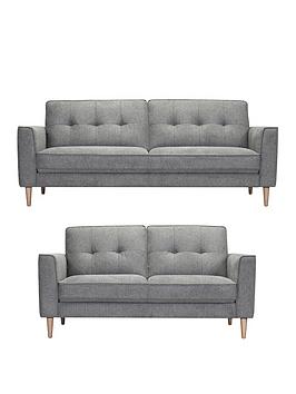 Very Home Oxford 3 + 2 Seater Fabric Sofa Set - Grey - Fsc&Reg; Certified