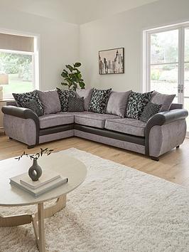 Very Home Narva Fabric/Faux Leather Left Hand Corner Group Sofa