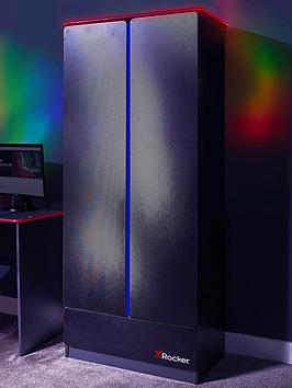 X Rocker Carbon-Tek 2 Door Wardrobe With Neo Fibre Led Lighting