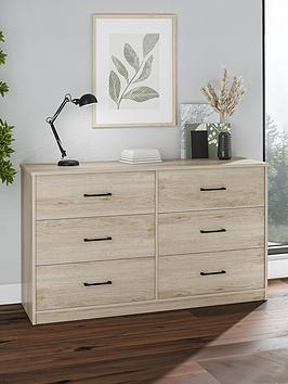 Dorel Home Pearce 3 + 3 Drawer Chest - Oak