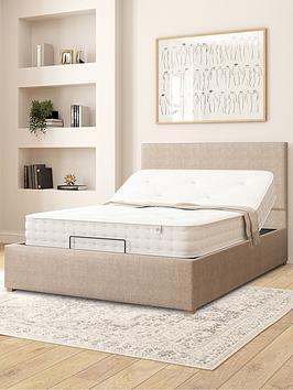 Aspire Garland Natural Linen Adjustable Bed And Mattress - Double