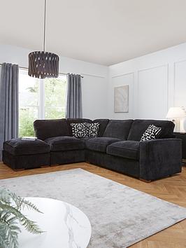 Very Home Monaco Left Hand Corner Fabric Chaise Sofa With Footstool - Made To Order In The Uk