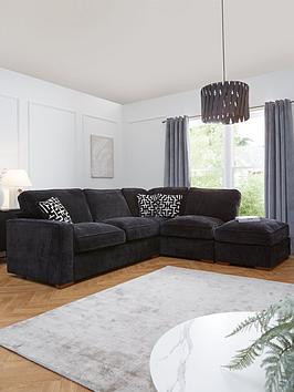 Very Home Monaco Right Hand Corner Fabric Chaise Sofa With Footstool - Made To Order In The Uk